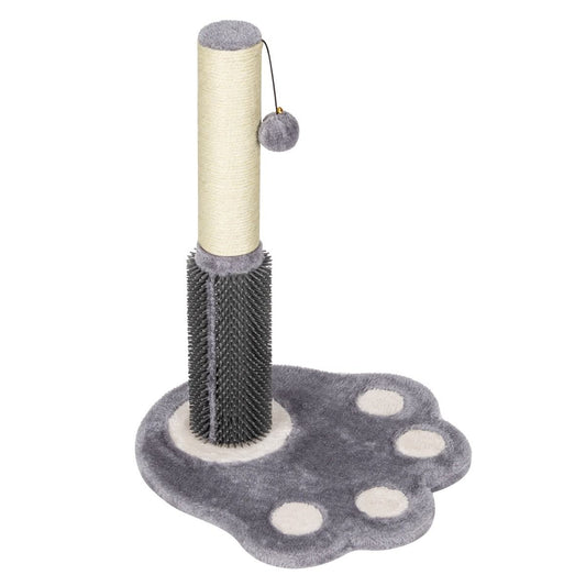 Tiragraffi per Gatti Grandi Adulti a Forma Di Zampa, Albero Tiragraffi Con Piattaforme Amaca 38X38X52Cm Grigio