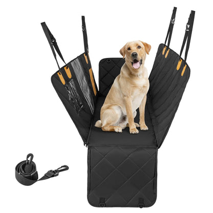 Coprisedile Auto per Cani Impermeabile E Antigraffio, Copertura Sedile Antiscivolo per Cani Con Finestre in Rete Nero